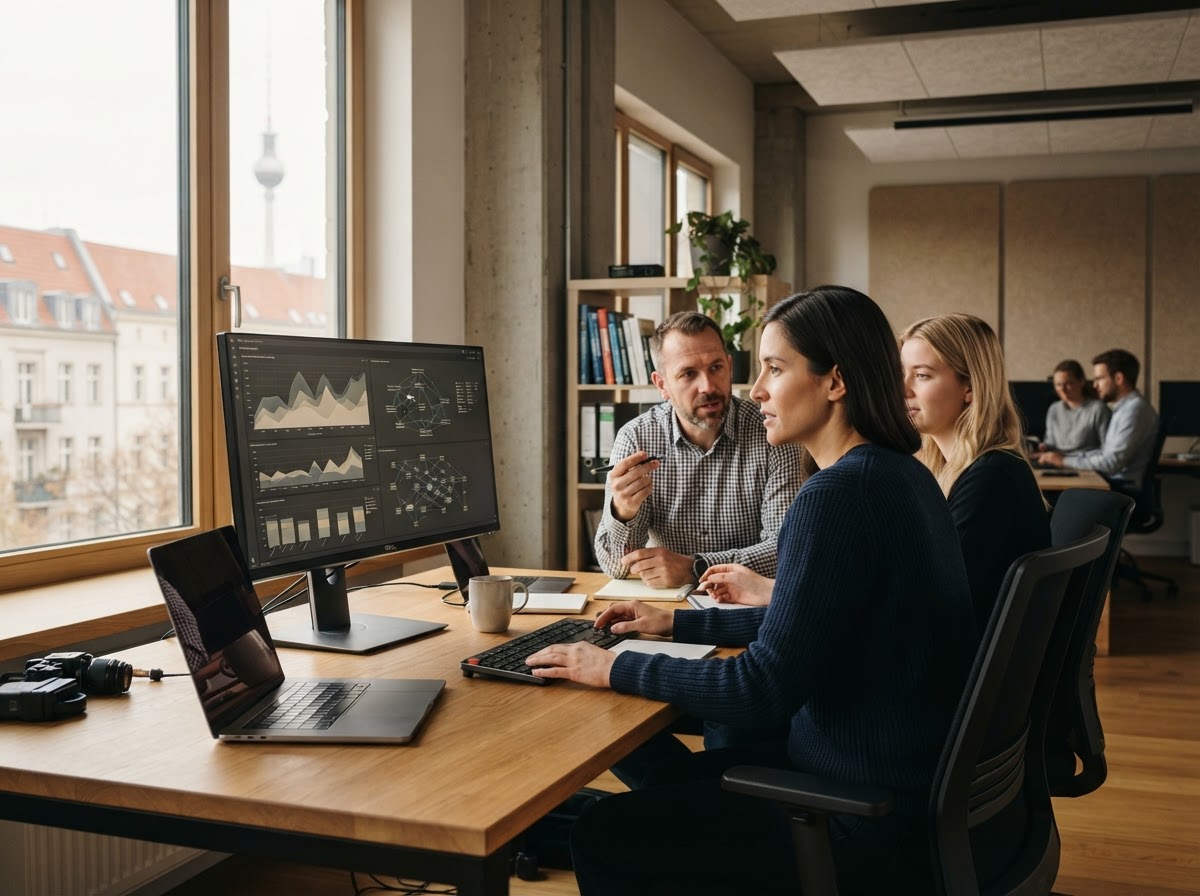 Terra Vaultix team reviewing portfolio risk data on screen